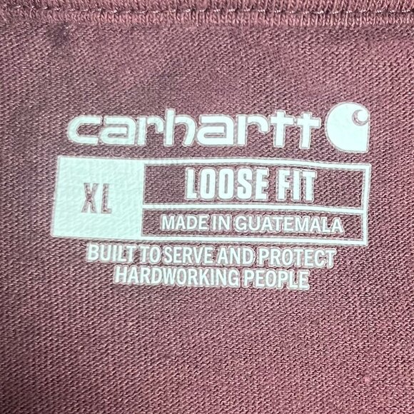 Carhartt Mens K87 Workwear Pocket T-Shirt Maroon Size XL - Picture 5 of 7